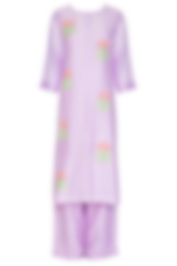Lavender Embellished Kurta Set by Surabhi Arya at Pernia's Pop Up Shop