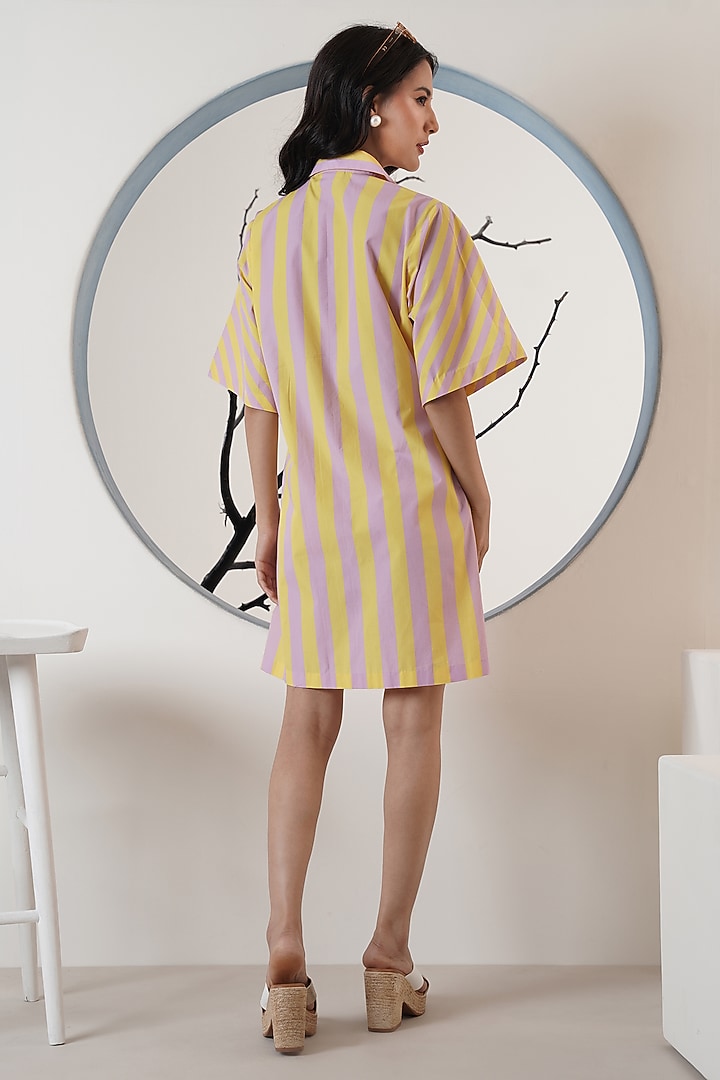 Yellow & Lilac Poplin Bow Summer Dress by Surabhi Arya at Pernia's Pop Up Shop