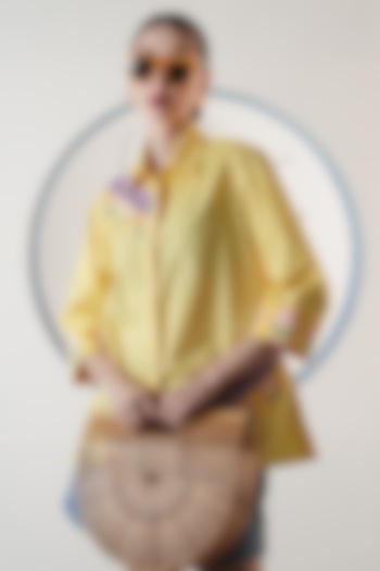 Lemon Yellow Poplin Shirt by Surabhi Arya at Pernia's Pop Up Shop