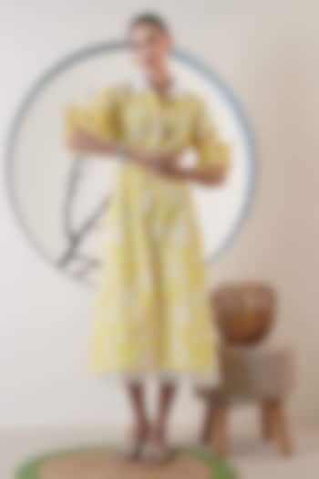 Lemon Yellow Poplin Summer Dress by Surabhi Arya at Pernia's Pop Up Shop