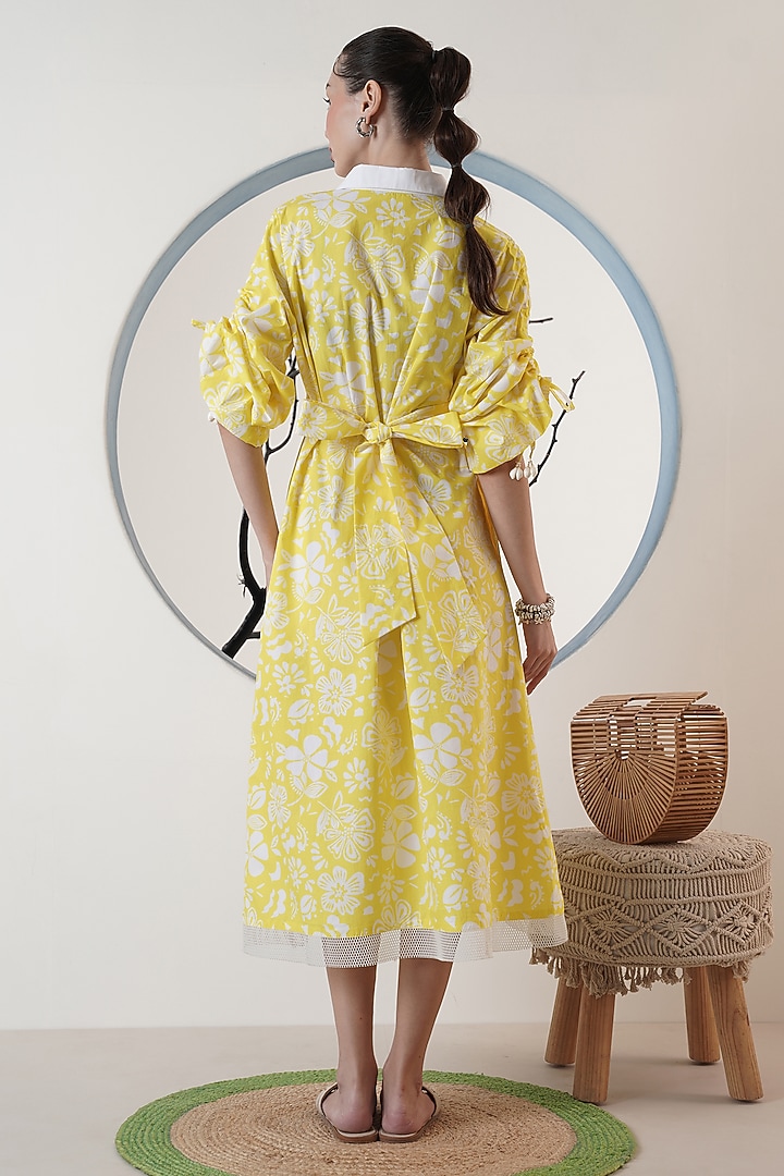 Lemon Yellow Poplin Summer Dress by Surabhi Arya at Pernia's Pop Up Shop