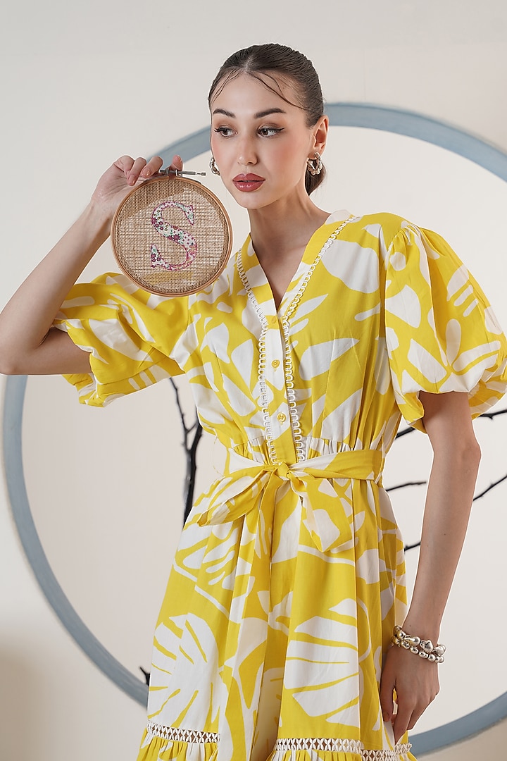 Lemon Yellow Poplin Summer Dress by Surabhi Arya at Pernia's Pop Up Shop