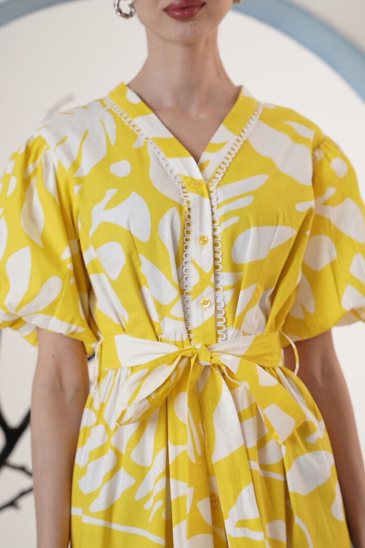Lemon Yellow Poplin Summer Dress by Surabhi Arya at Pernia's Pop Up Shop