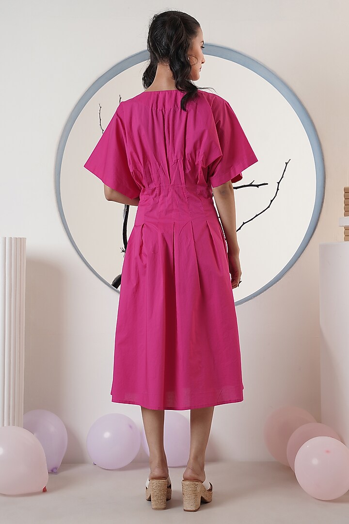 Hot Pink Poplin Maxi Summer Dress by Surabhi Arya at Pernia's Pop Up Shop