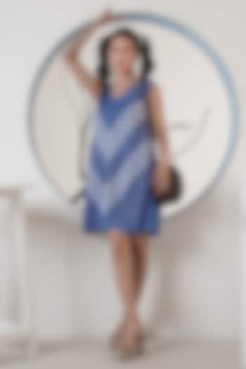 Indigo Cotton Denim Mini Summer Dress by Surabhi Arya at Pernia's Pop Up Shop