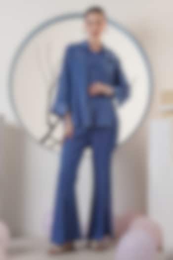 Midnight Blue Cotton Denim Co-Ord Set by Surabhi Arya at Pernia's Pop Up Shop