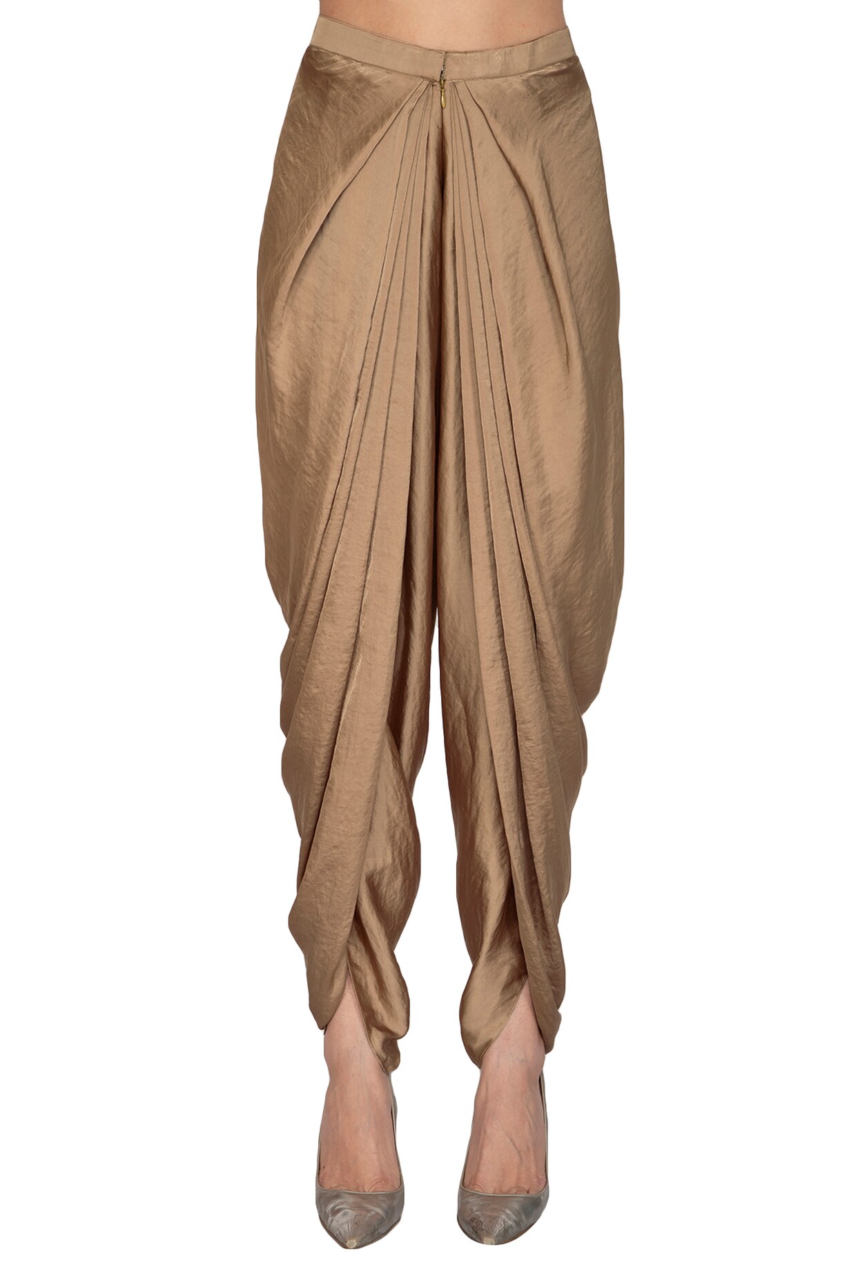 Girl Fuchsia Solid Peplum Top With Dhoti Pants