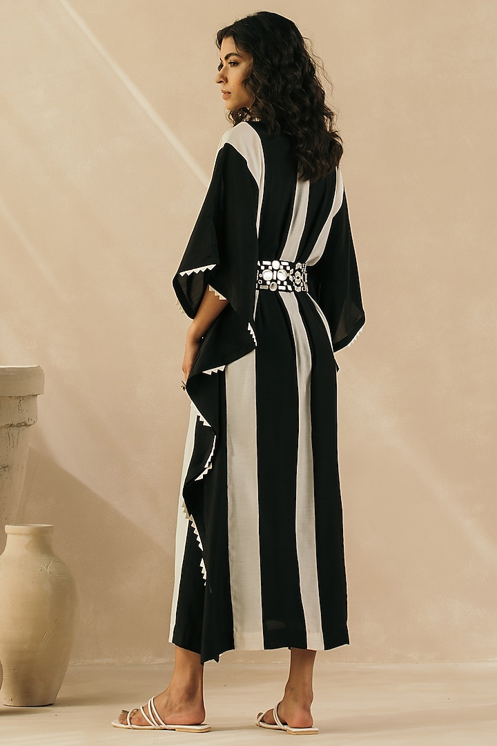 Margot Stripe Kaftan Black + White Wholesale