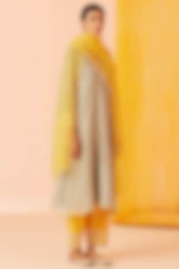 Sea Green Silk Chanderi Hand Embroidered Kurta Set by Sureena Chowdhri at Pernia's Pop Up Shop