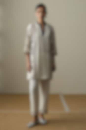 Ivory Silk Chanderi Thread Work Co-ord Set by Sureena Chowdhri at Pernia's Pop Up Shop