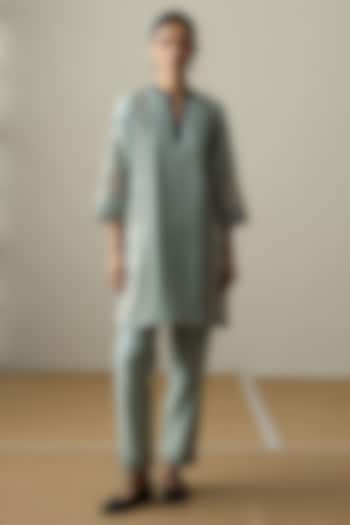 Sea Green Silk Chanderi Thread Work Co-ord Set by Sureena Chowdhri at Pernia's Pop Up Shop