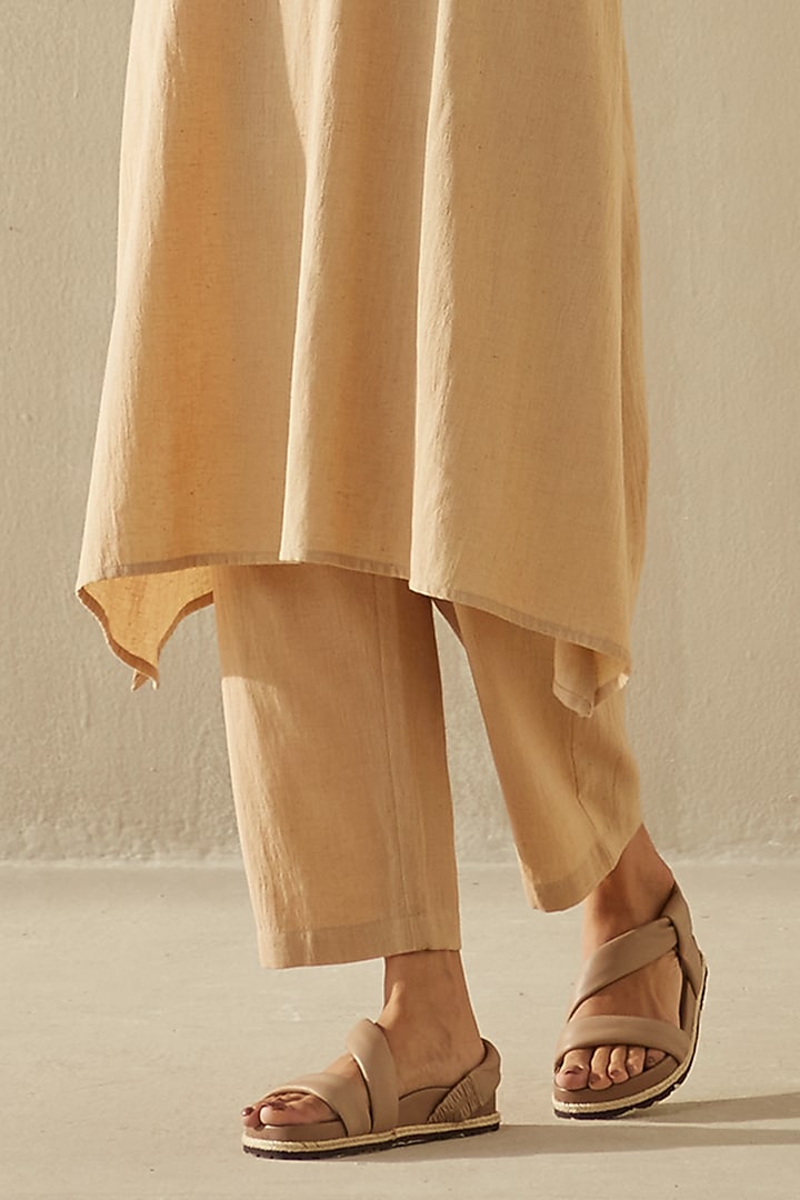 Beige Cotton Kurta Set by Sureena Chowdhri at Pernia's Pop Up Shop