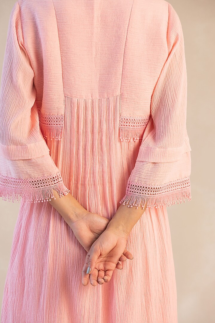 Peony Pink Gauze Cotton Kurta Set by Sureena Chowdhri at Pernia's Pop Up Shop