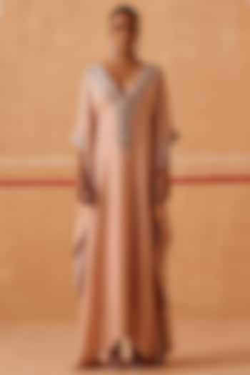 Champagne Muslin Kaftan by Sureena Chowdhri at Pernia's Pop Up Shop