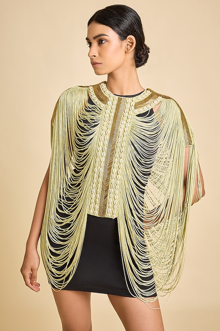 Beige Cotton Necklace Top  by SurilyG at Pernia's Pop Up Shop