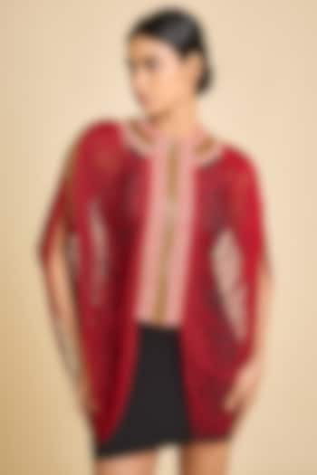 Red Cotton Necklace Top  by SurilyG at Pernia's Pop Up Shop