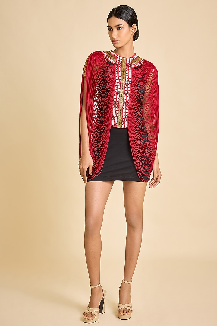 Red Cotton Necklace Top by SurilyG at Pernia's Pop Up Shop