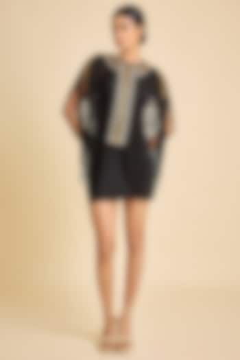 Black Cotton Necklace Top  by SurilyG at Pernia's Pop Up Shop