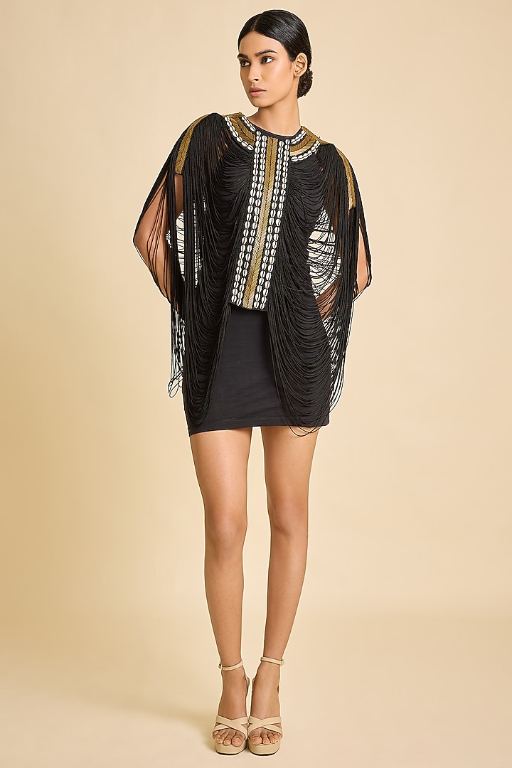 Black Cotton Necklace Top  by SurilyG at Pernia's Pop Up Shop