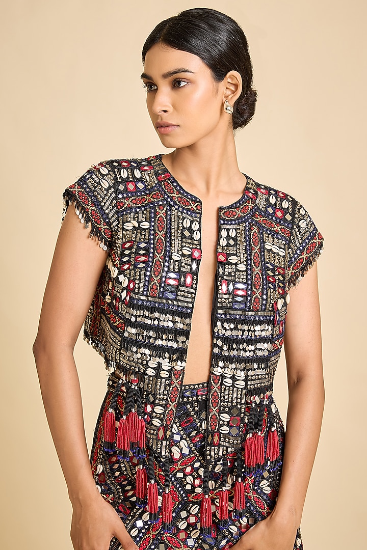 Black Crepe Gypset Jacket by SurilyG at Pernia's Pop Up Shop