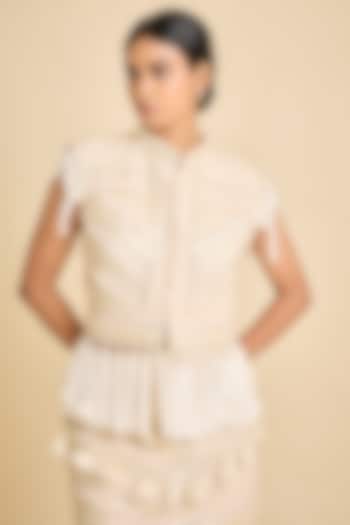 Ivory Silk Mirror Jacket by SurilyG at Pernia's Pop Up Shop