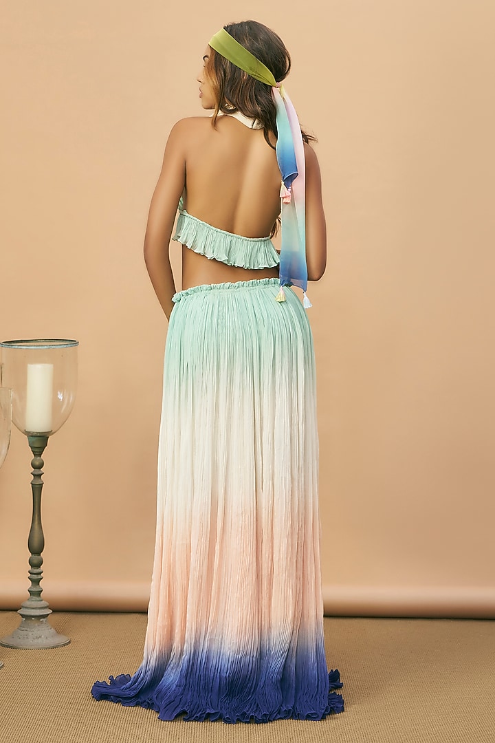 Multi-Colored Georgette Shaded Skirt Set by SurilyG at Pernia's Pop Up Shop