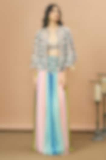 Multi-Colored Georgette Skirt Set by SurilyG at Pernia's Pop Up Shop