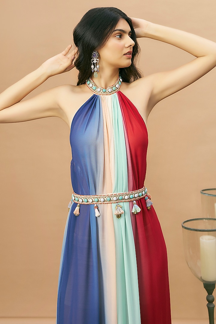 Multi-Colored Georgette Jumpsuit by SurilyG at Pernia's Pop Up Shop