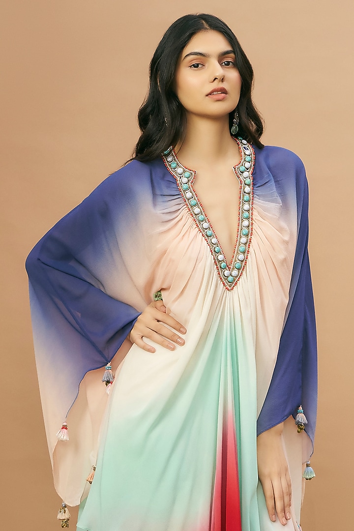 Multi-Colored Georgette Cocktail Dress by SurilyG at Pernia's Pop Up Shop