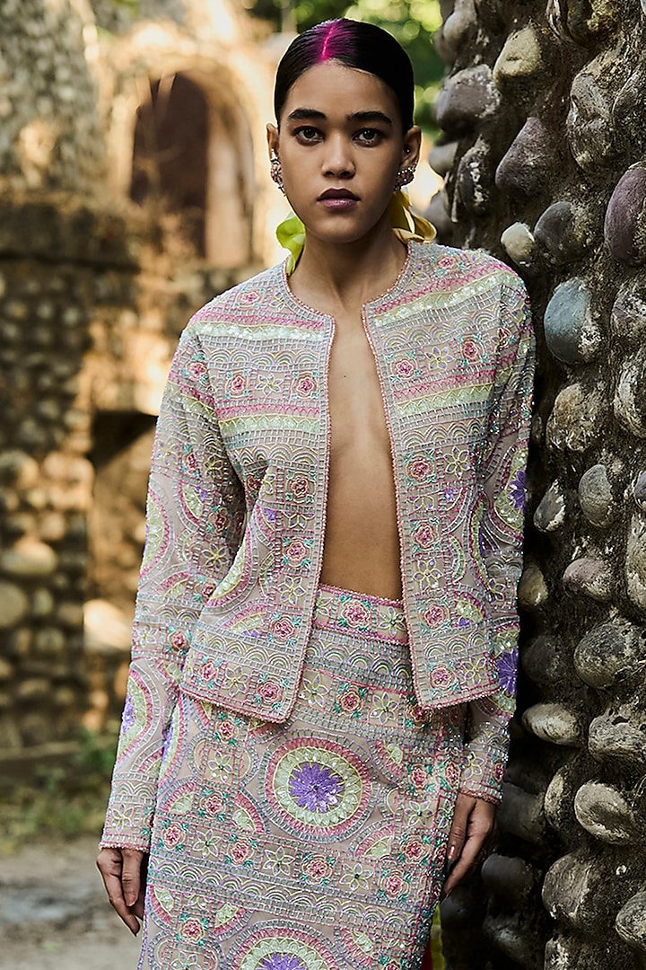 Multi-Colored Net Jacket by SurilyG at Pernia's Pop Up Shop