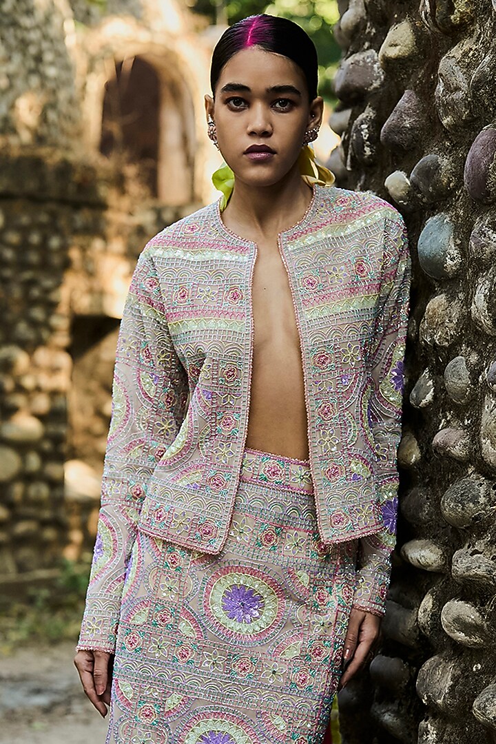Multi-Colored Net Mini Skirt by SurilyG at Pernia's Pop Up Shop