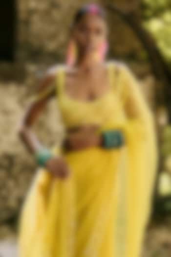 Yellow Net Blouse by SurilyG at Pernia's Pop Up Shop