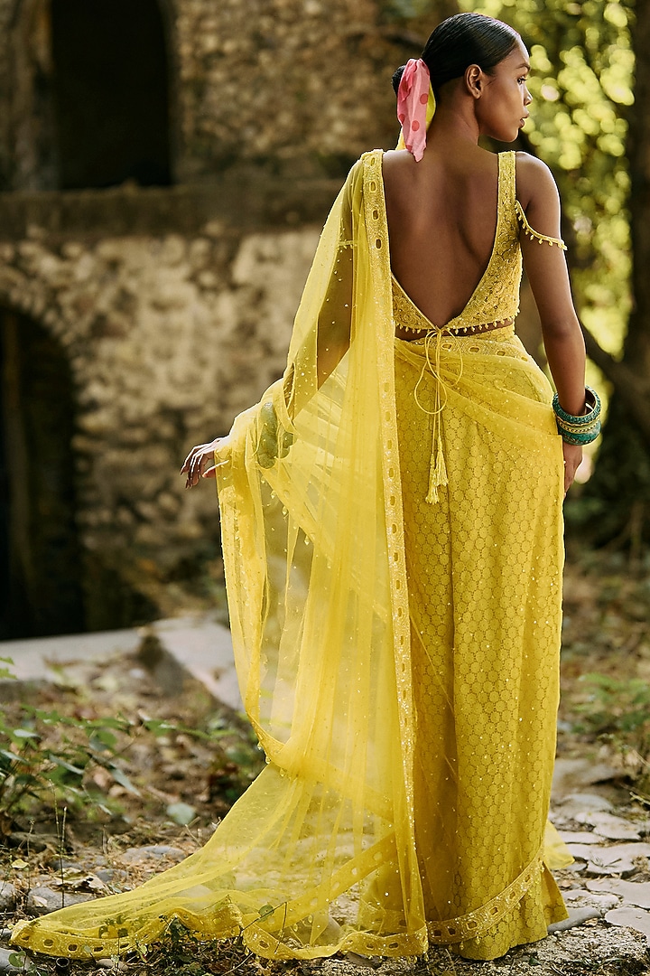 Yellow Net Blouse by SurilyG at Pernia's Pop Up Shop
