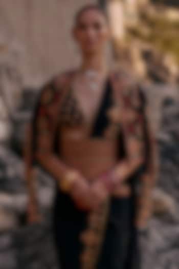 Black Pure Crepe Blouse by SurilyG at Pernia's Pop Up Shop