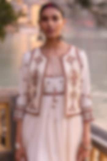 Ivory Pure Crepe Waistcoat by SurilyG at Pernia's Pop Up Shop