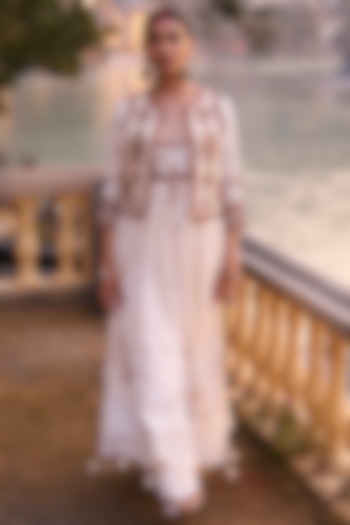 Ivory Pure Crepe Pants by SurilyG at Pernia's Pop Up Shop