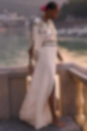 Ivory Pure Crepe Jumpsuit by SurilyG at Pernia's Pop Up Shop