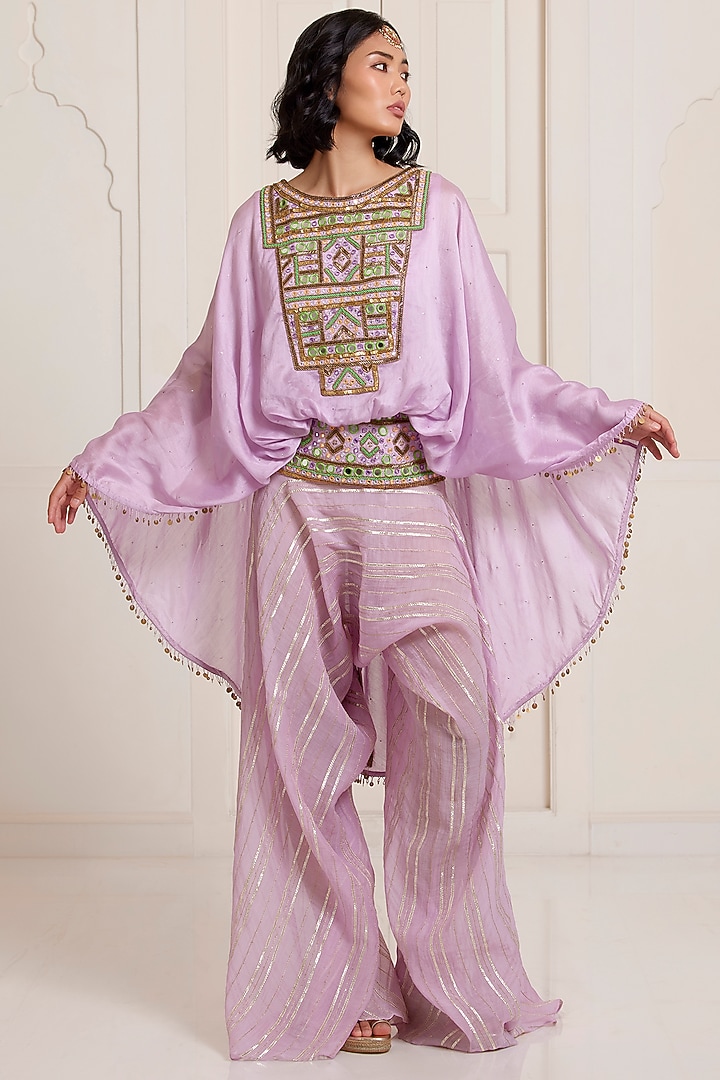 Lilac Chanderi Co-Ord Set by SurilyG at Pernia's Pop Up Shop