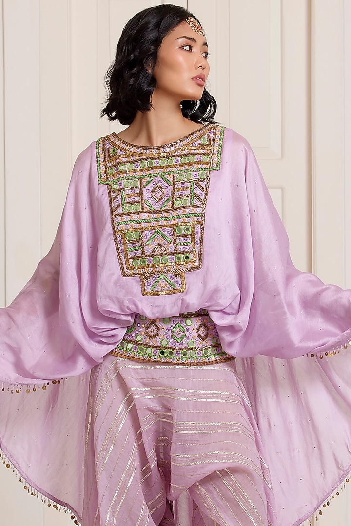 Lilac Chanderi Co-Ord Set by SurilyG at Pernia's Pop Up Shop