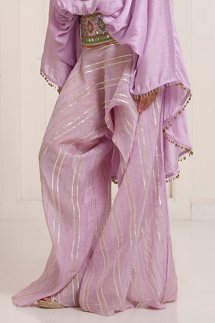 Lilac Chanderi Co-Ord Set by SurilyG at Pernia's Pop Up Shop