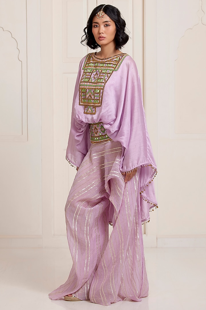 Lilac Chanderi Co-Ord Set by SurilyG at Pernia's Pop Up Shop