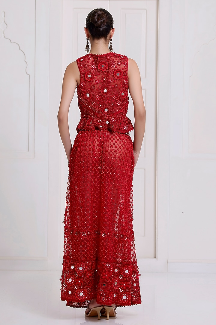 Red Net Skirt Set by SurilyG at Pernia's Pop Up Shop