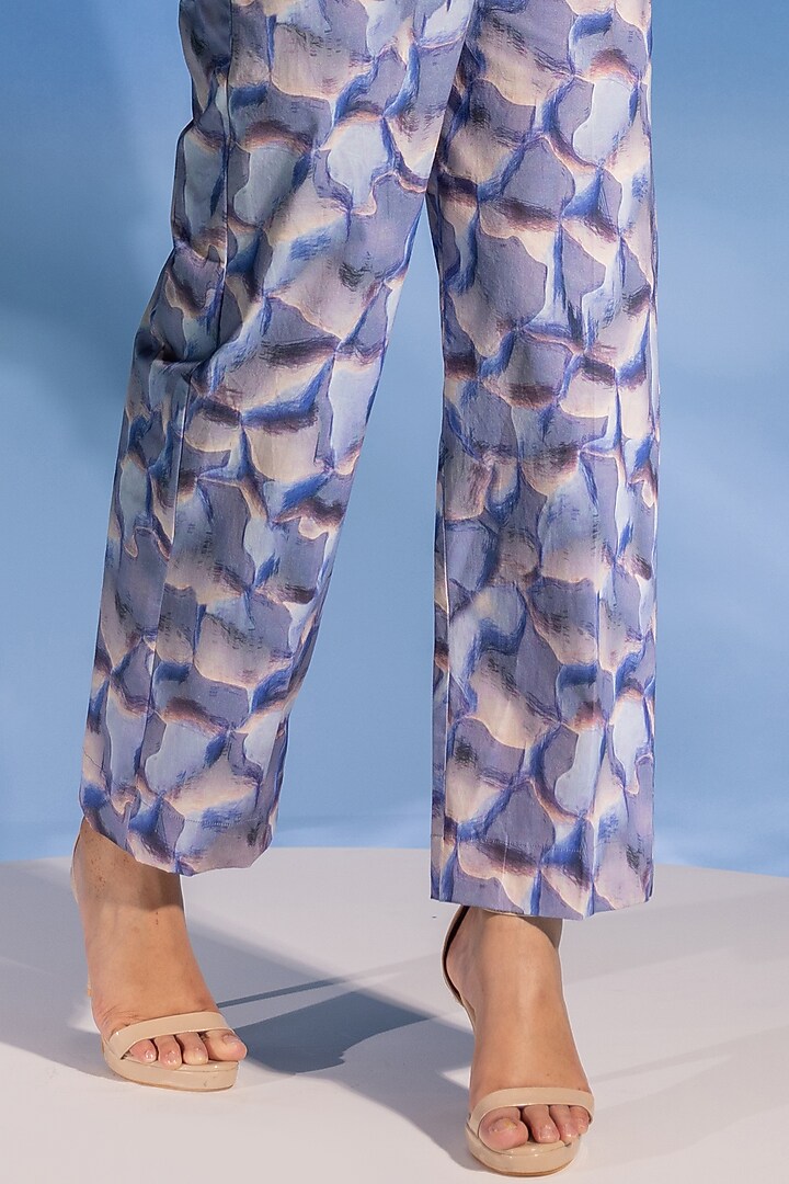 Purple Lycra Digital Printed Jacket Set by Suramya at Pernia's Pop Up Shop