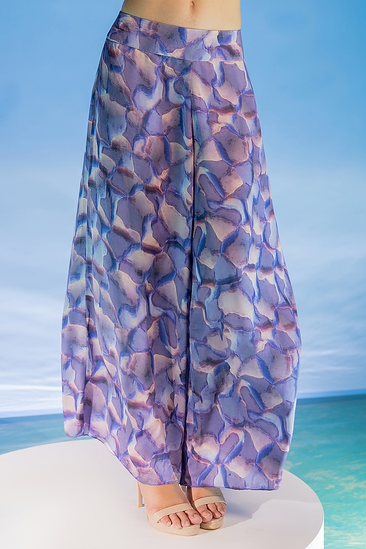 Purple Organza Embellished Cape Set by Suramya at Pernia's Pop Up Shop