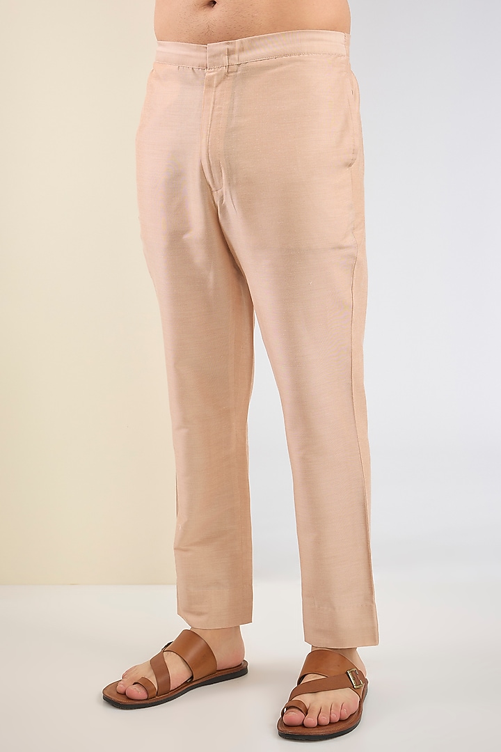 Old Rose Pink Cotton Silk Embroidered Kurta Set by SURBHI PANSARI at Pernia's Pop Up Shop