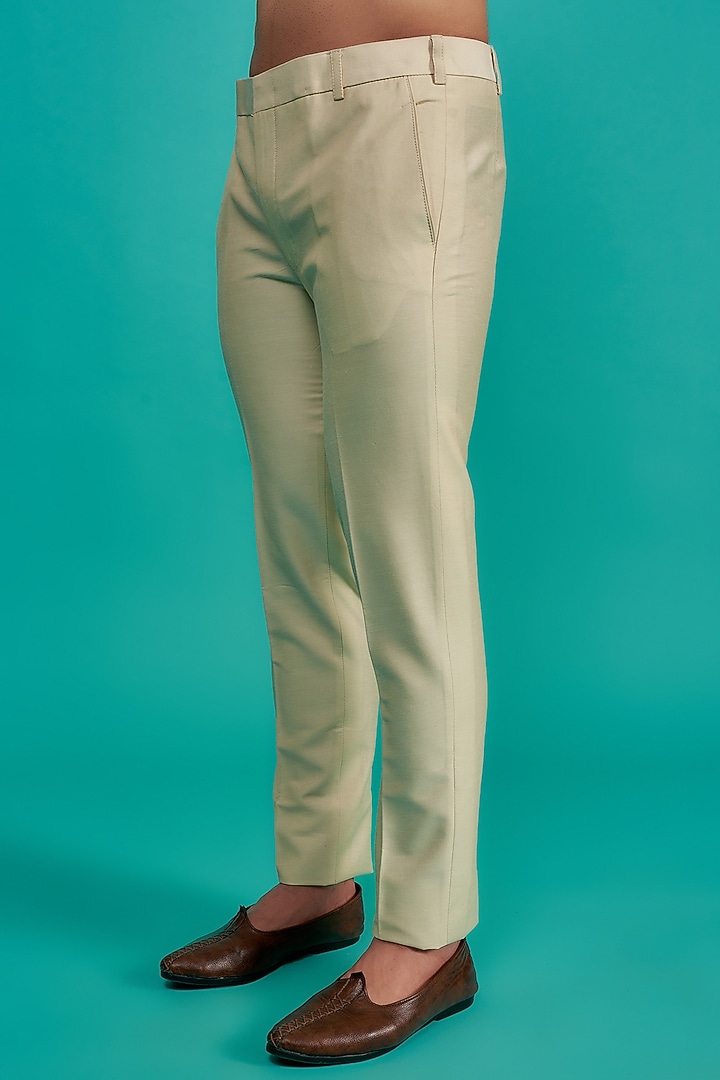 Light Olive Cotton Silk Bundi Jacket Set by SURBHI PANSARI at Pernia's Pop Up Shop