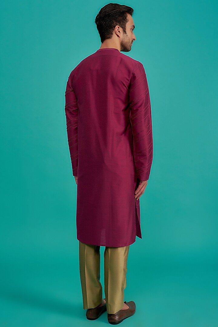 Purple Cotton Silk Kurta Set by SURBHI PANSARI at Pernia's Pop Up Shop