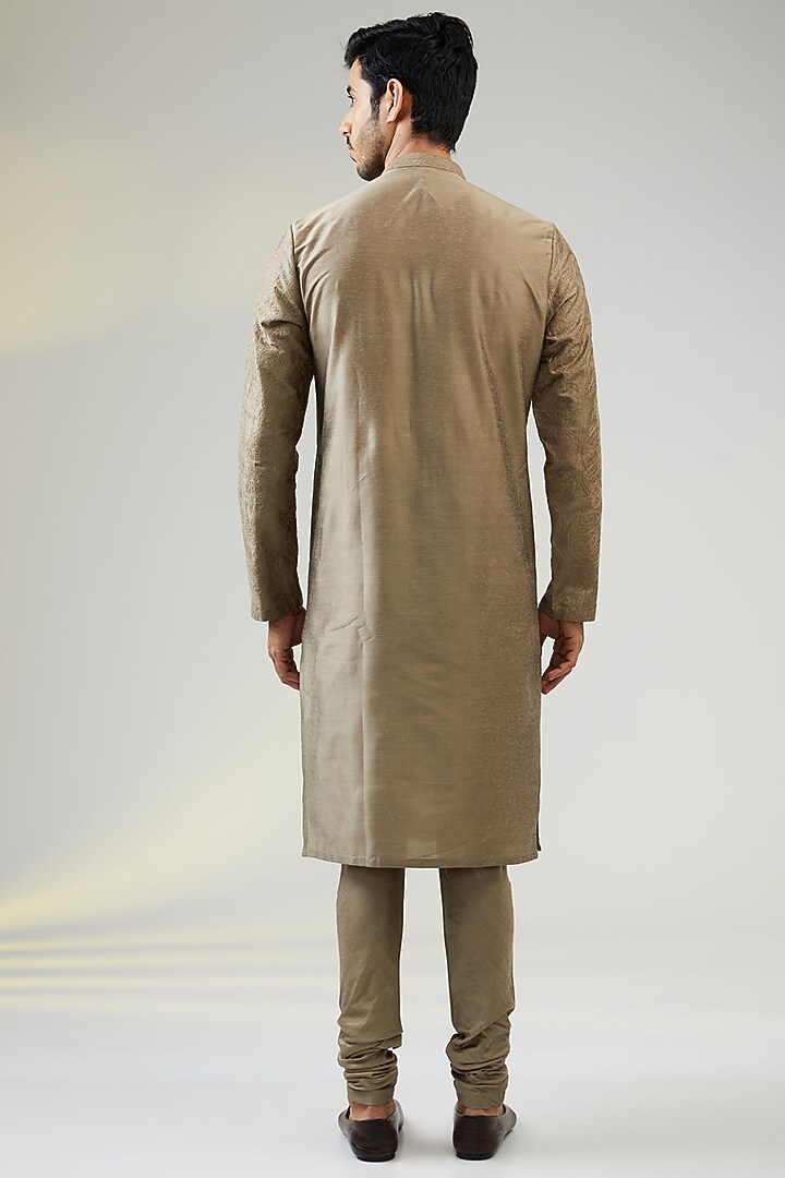 Sunset Yellow Cotton Silk Hand Embroidered Bundi Jacket Set by SURBHI PANSARI at Pernia's Pop Up Shop