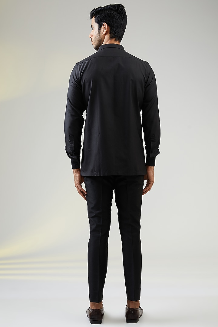 Black Cotton Crystal Embellished Co-Ord Set by SURBHI PANSARI at Pernia's Pop Up Shop