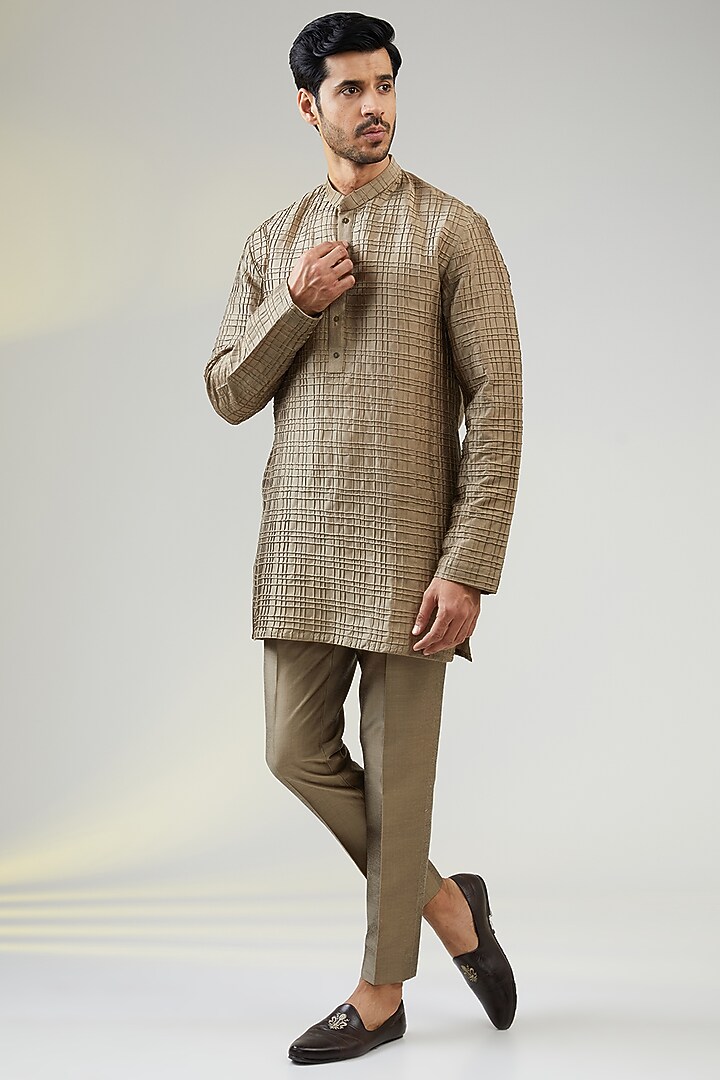 Purple Cotton Silk Thread Embroidered Asymmetric Bundi Jacket Set by SURBHI PANSARI at Pernia's Pop Up Shop